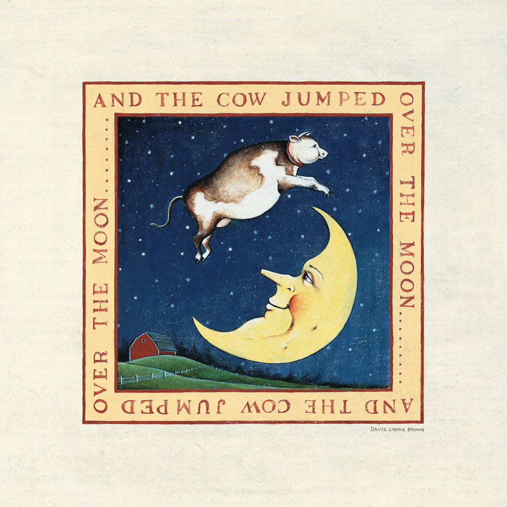 Reproduction of The Cow Jumped by David Carter Brown - Wall Decor Art