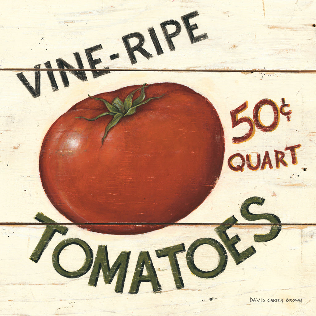 Reproduction of Vine Ripe Tomatoes by David Carter Brown - Wall Decor Art