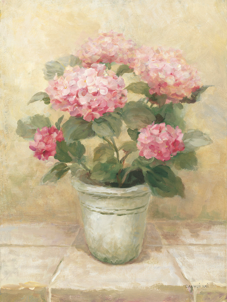 Reproduction of Pot of Pink Hydrangea by Danhui Nai - Wall Decor Art