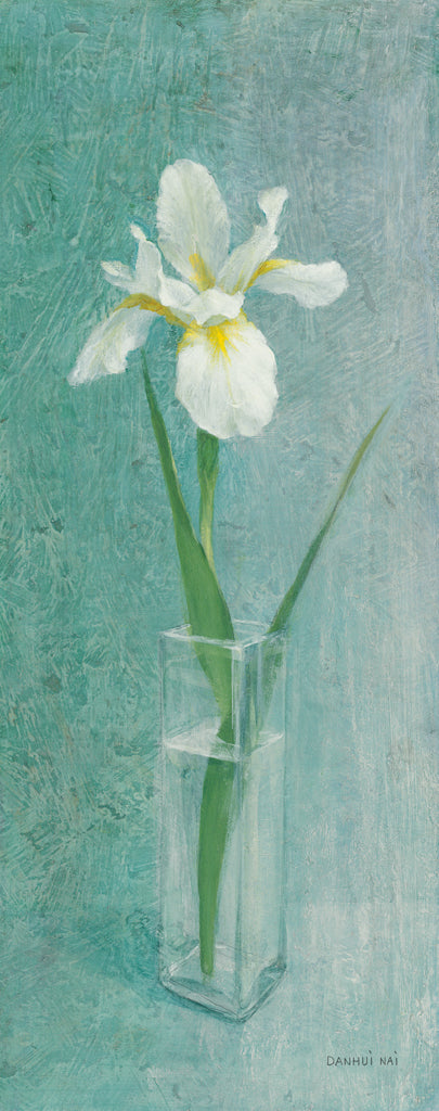 Reproduction of Iris on Blue by Danhui Nai - Wall Decor Art