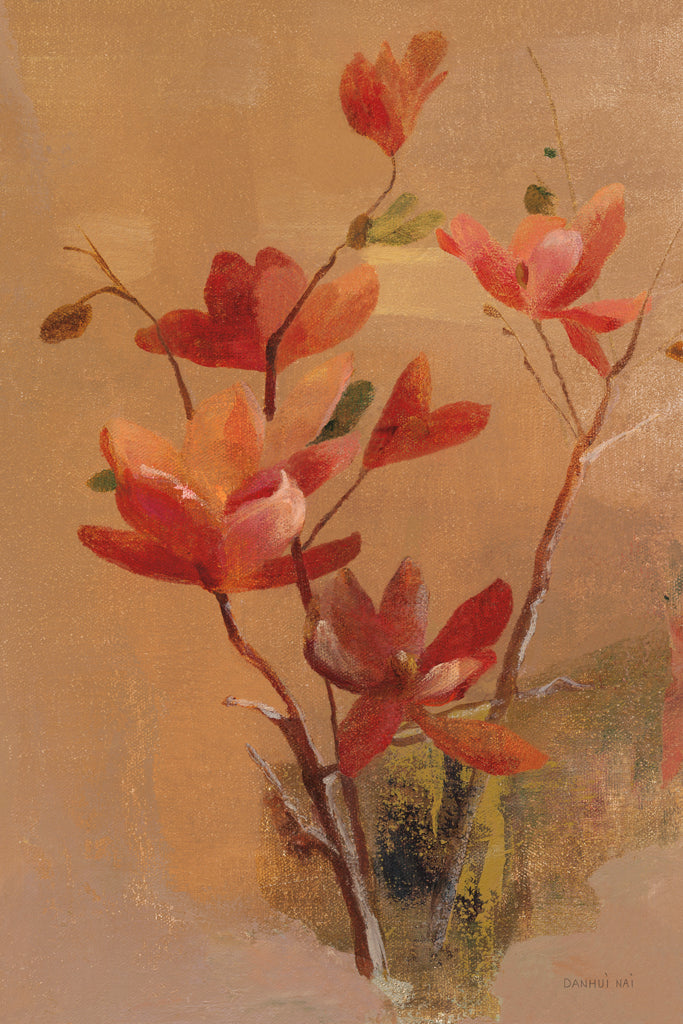 Reproduction of Red Magnolia by Danhui Nai - Wall Decor Art