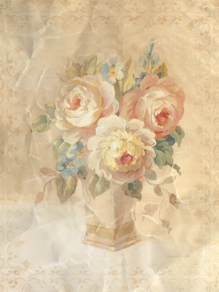 Reproduction of Faded Pink White Roses by Danhui Nai - Wall Decor Art