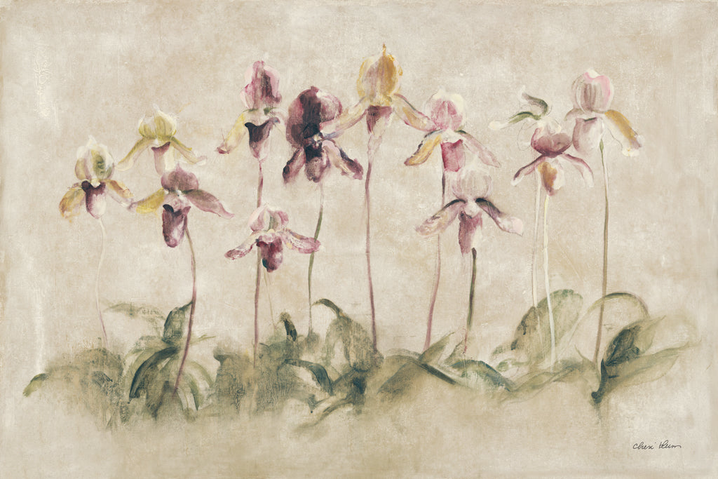 Reproduction of Purple Dancing Orchids by Cheri Blum - Wall Decor Art