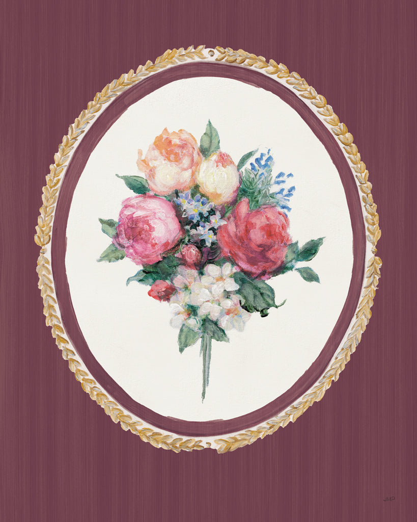 Reproduction of Floral Cameo I Mauve by Julia Purinton - Wall Decor Art