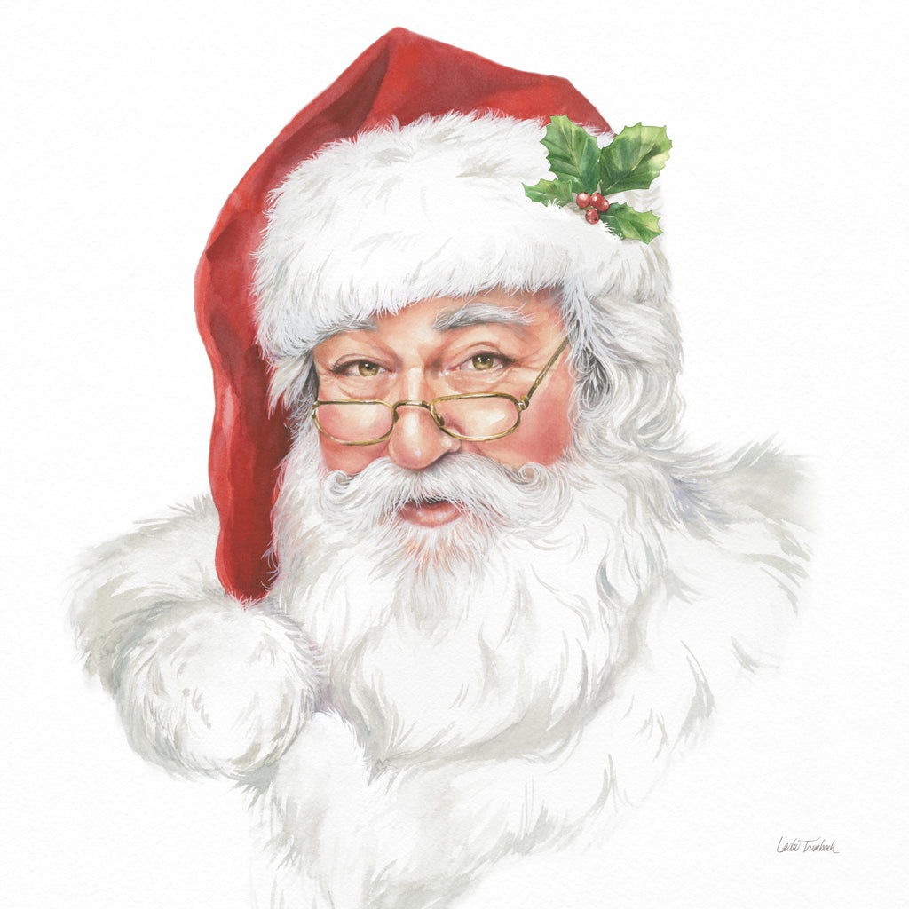 Reproduction of Jolly Santa by Leslie Trimbach - Wall Decor Art