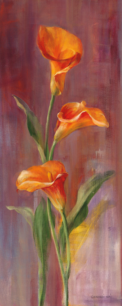 Reproduction of Flame Calla Lilies I by Danhui Nai - Wall Decor Art