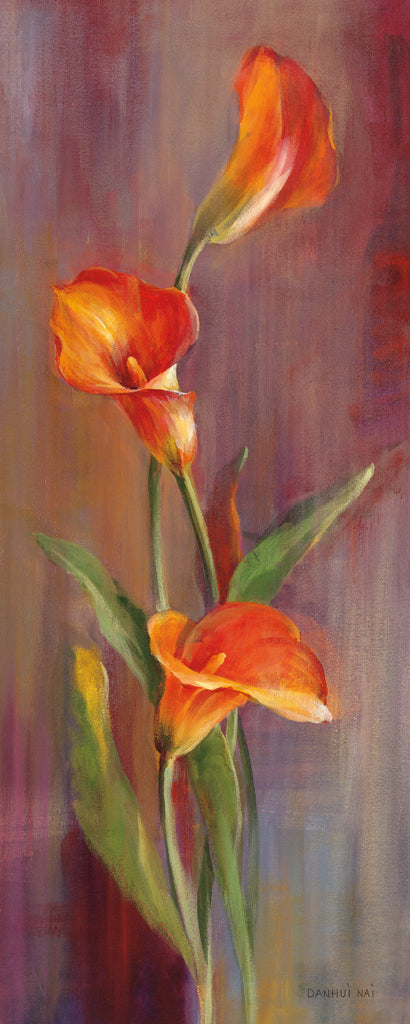 Reproduction of Flame Calla Lilies II by Danhui Nai - Wall Decor Art