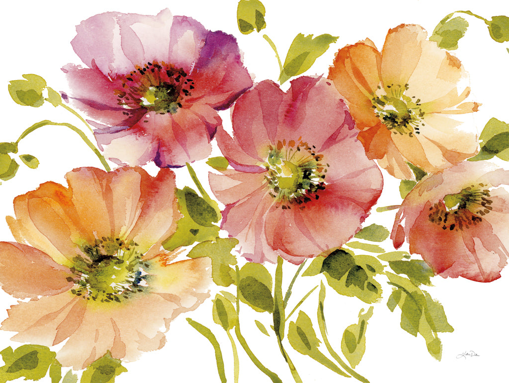 Reproduction of Autumn Poppies by Katrina Pete - Wall Decor Art