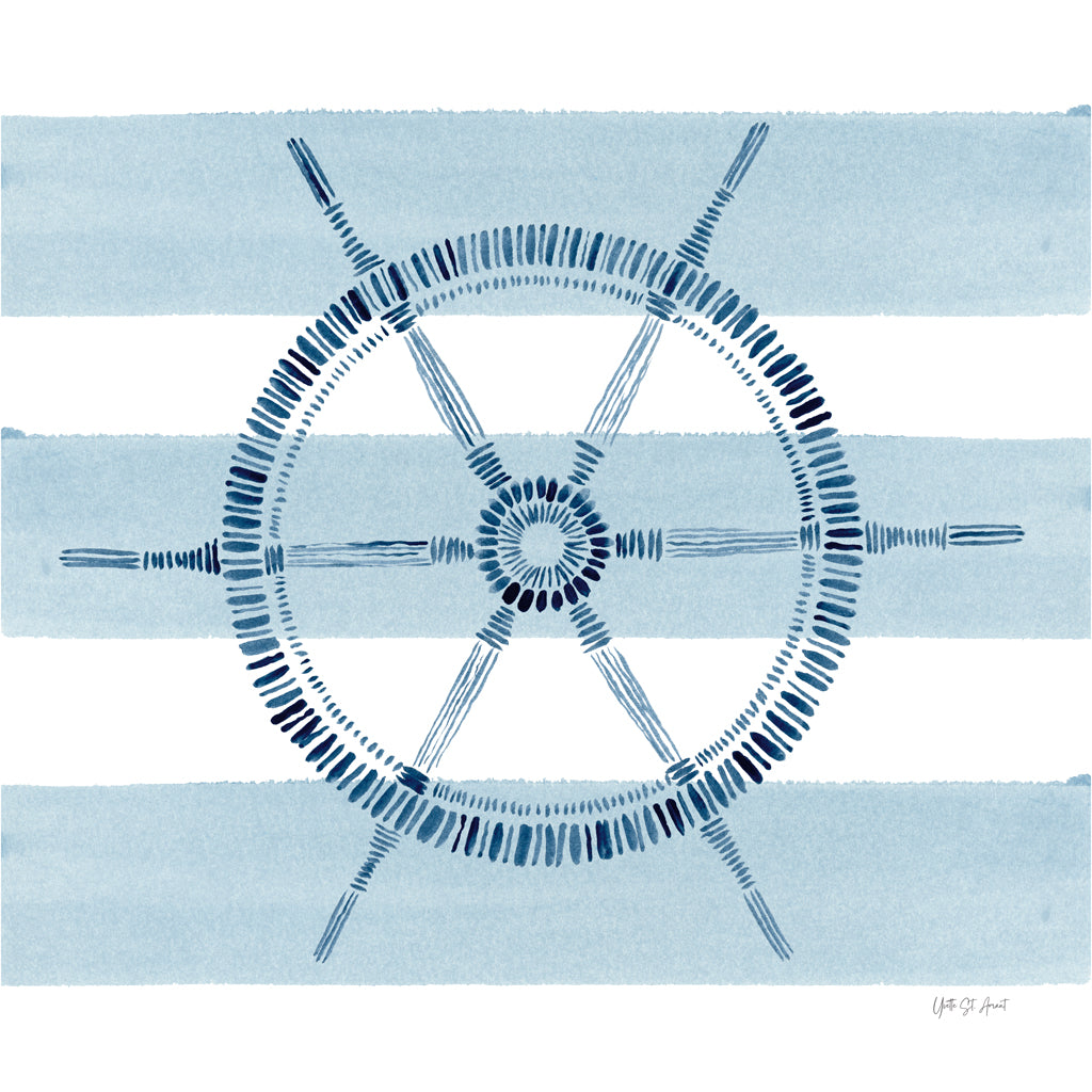 Reproduction of Nautical Ship Wheel by Yvette St. Amant - Wall Decor Art