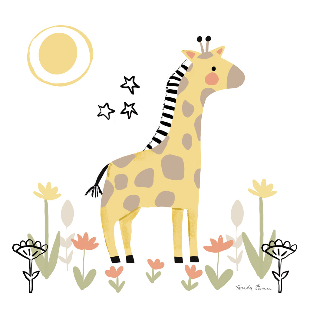 Reproduction of Baby Giraffe by Farida Zaman - Wall Decor Art