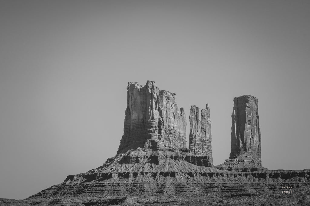 Reproduction of Monument Valley II BW by Nathan Larson - Wall Decor Art