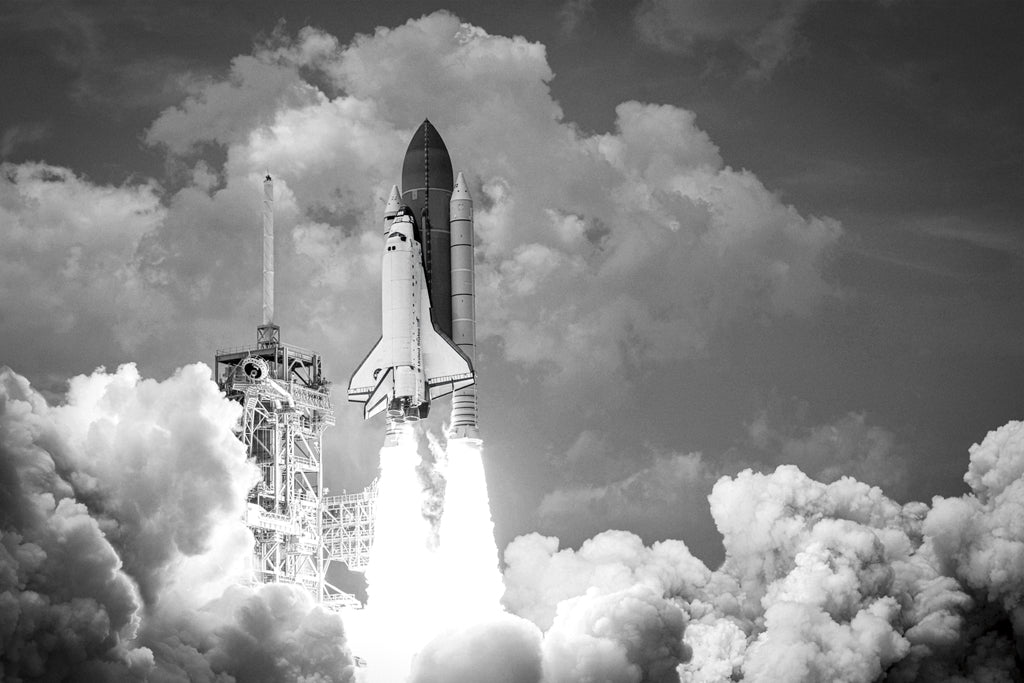 Reproduction of Ready to Launch BW by Wild Apple Portfolio - Wall Decor Art