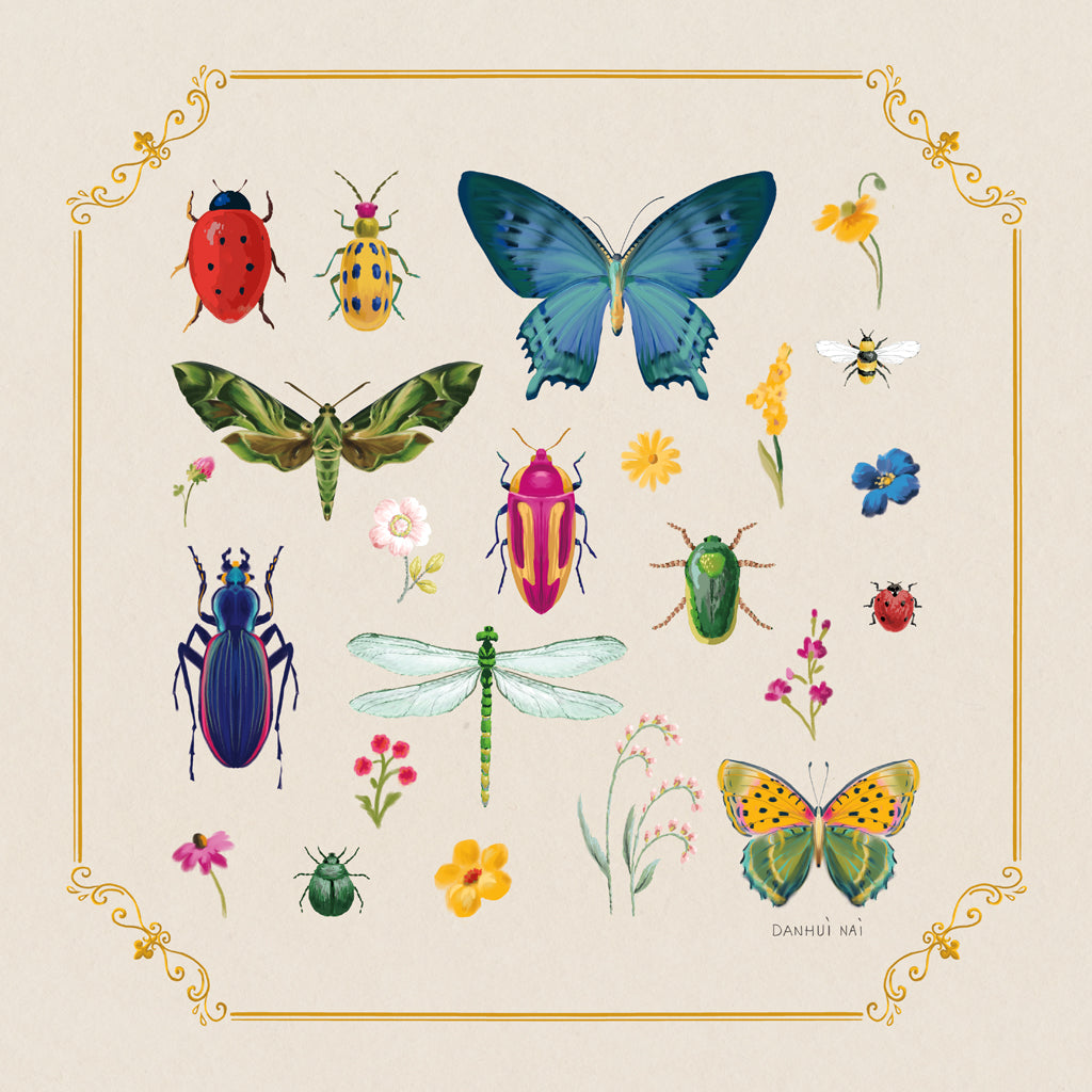 Reproduction of Bright Insects by Danhui Nai - Wall Decor Art