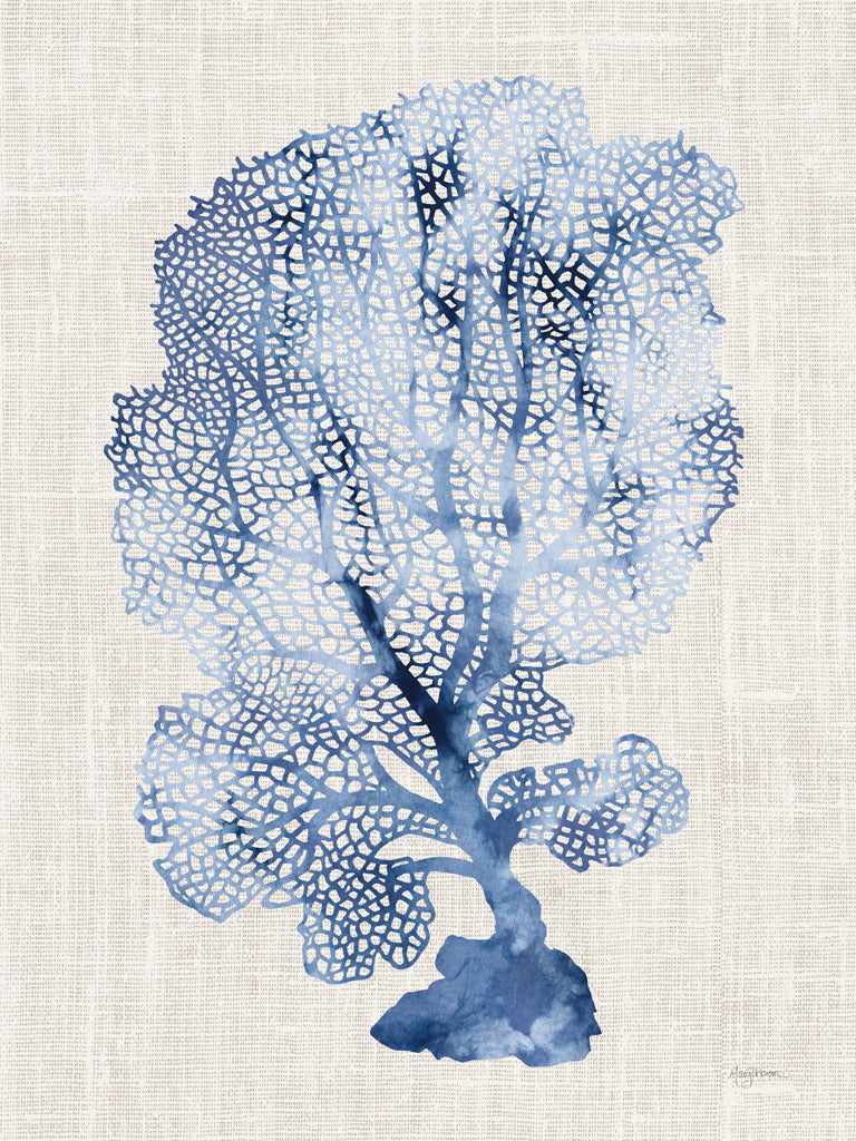 Reproduction of Shibori Coral II on Linen by Mary Urban - Wall Decor Art