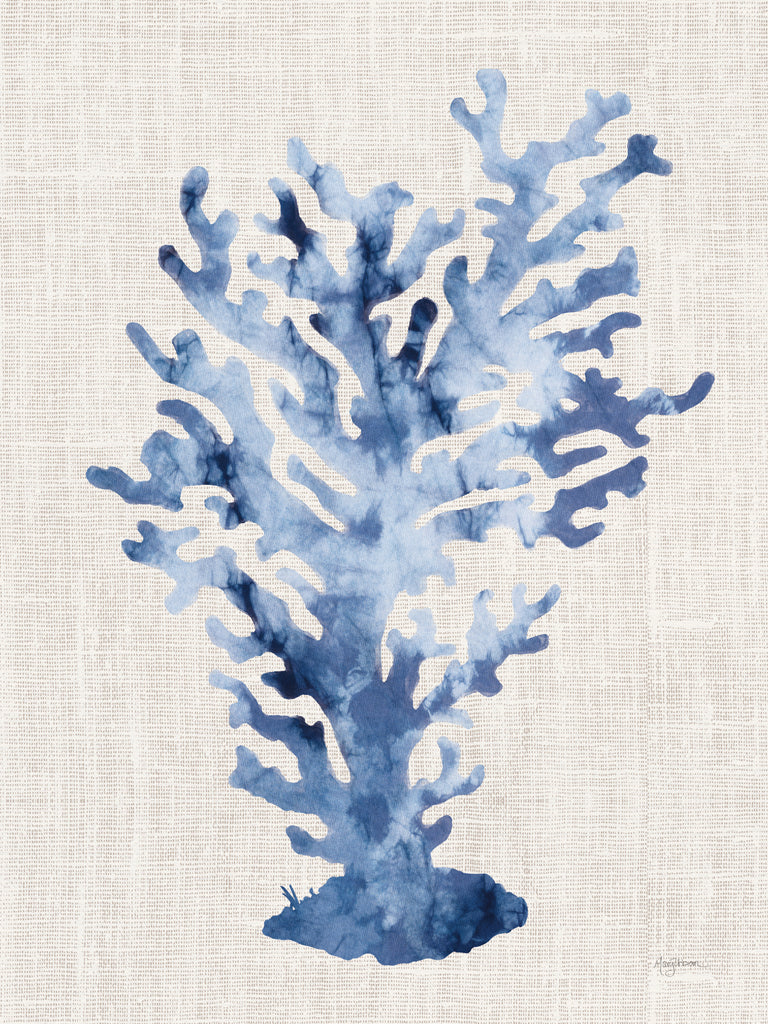 Reproduction of Shibori Coral III on Linen by Mary Urban - Wall Decor Art