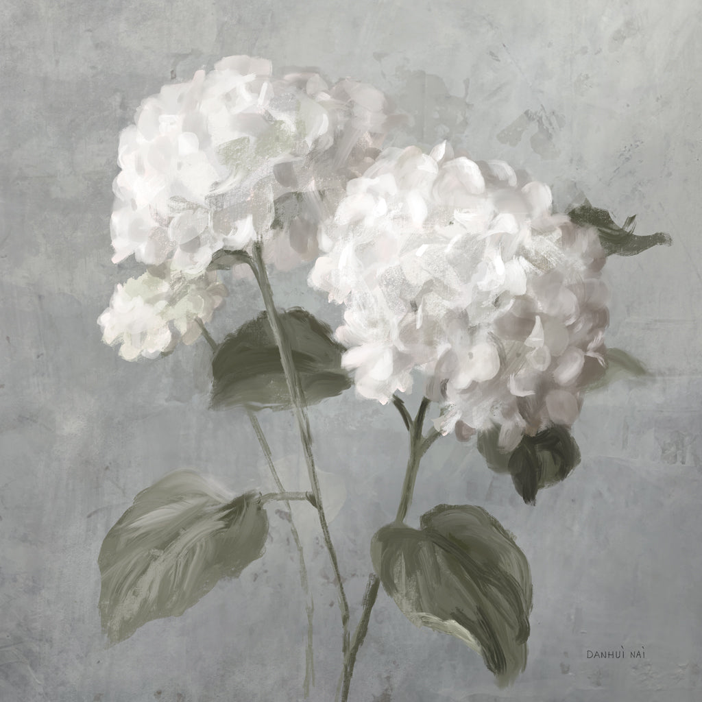 Reproduction of White Hydrangeas by Danhui Nai - Wall Decor Art