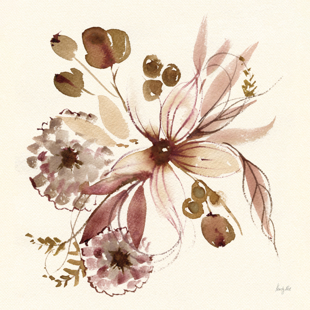 Reproduction of Sepia Floral by Kristy Rice - Wall Decor Art