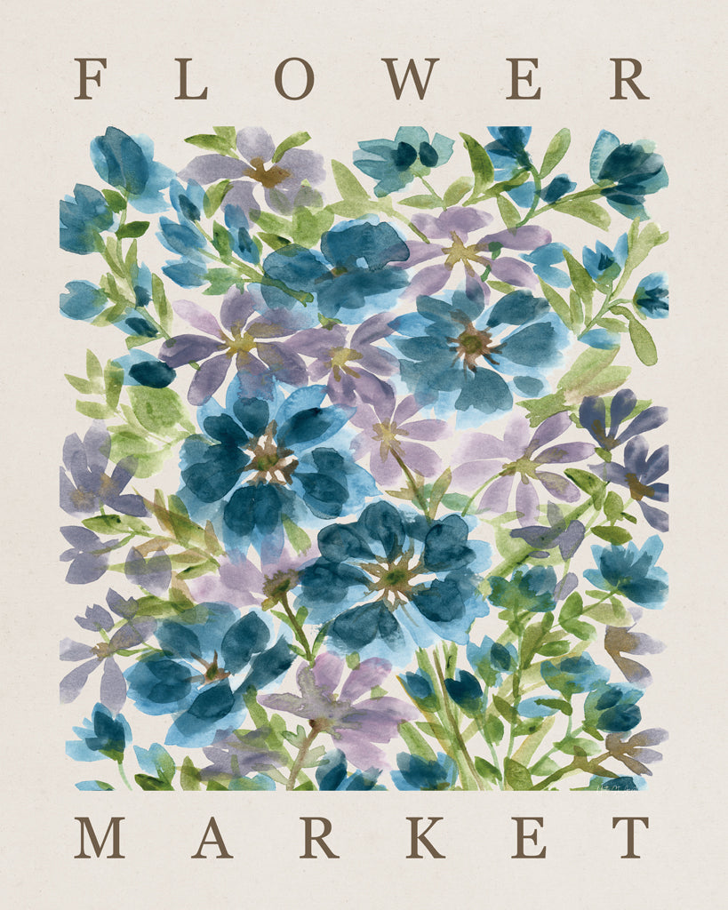 Reproduction of Blue Blooms Poster by Yvette St. Amant - Wall Decor Art