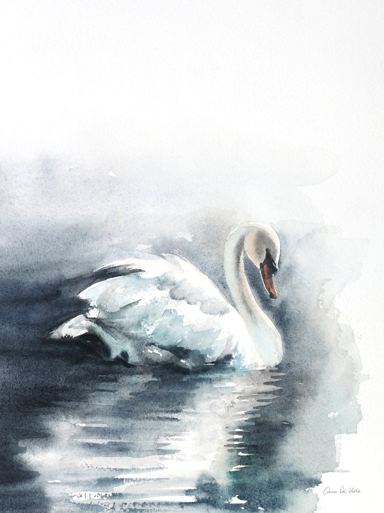 Reproduction of Moonlit Swan by Aimee Del Valle - Wall Decor Art