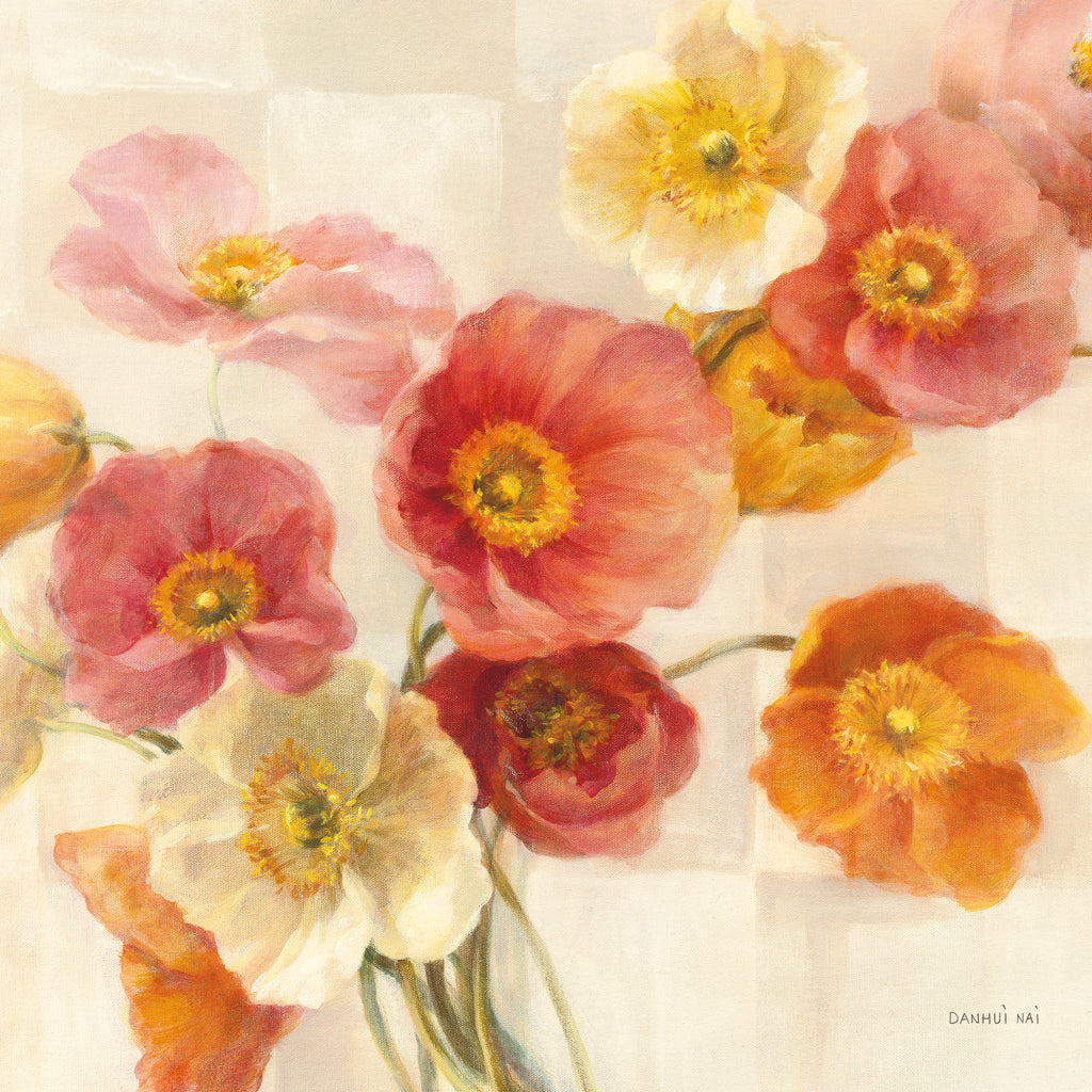 Reproduction of Poppies Delight Crop I by Danhui Nai - Wall Decor Art