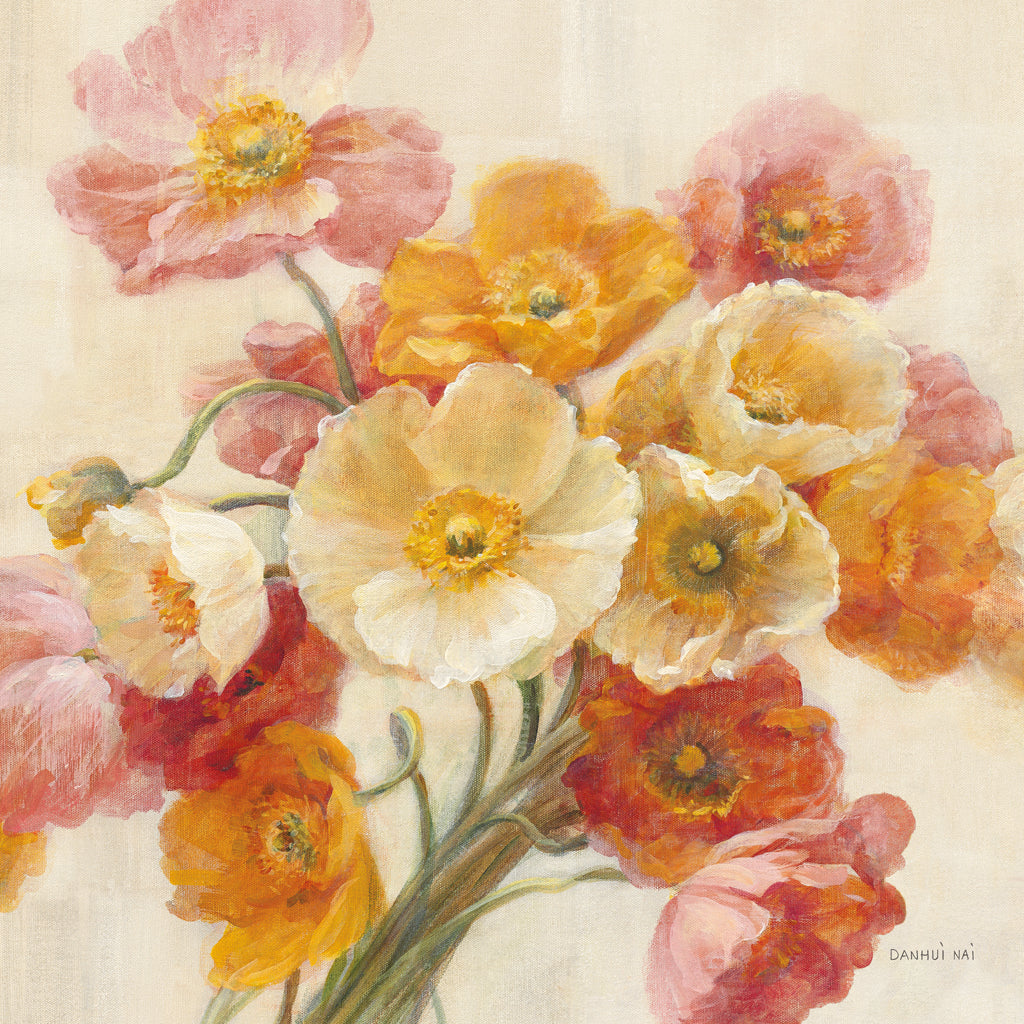 Reproduction of Poppies Delight Crop II by Danhui Nai - Wall Decor Art