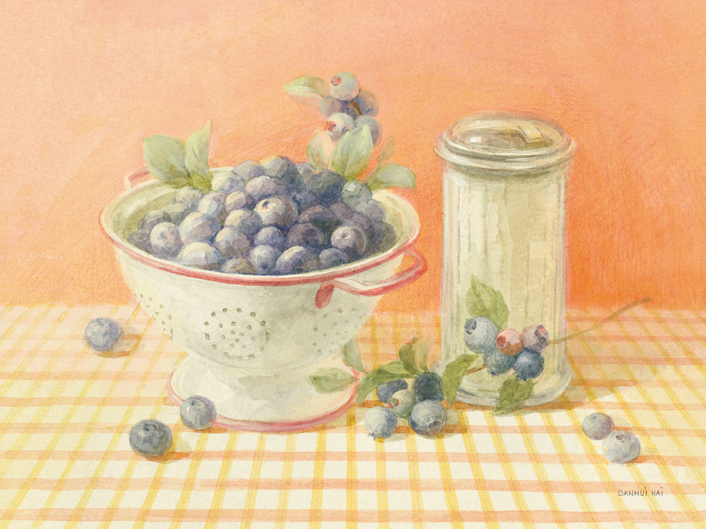 Reproduction of Fresh Picked Blueberries by Danhui Nai - Wall Decor Art