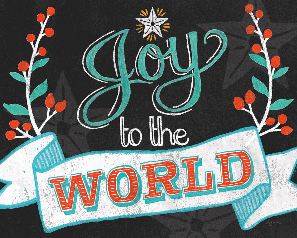 Reproduction of Joy to the World Black by Mary Urban - Wall Decor Art