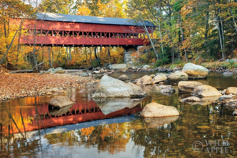 Reproduction of Swift River Covered Bridge by Alan Majchrowicz - Wall Decor Art