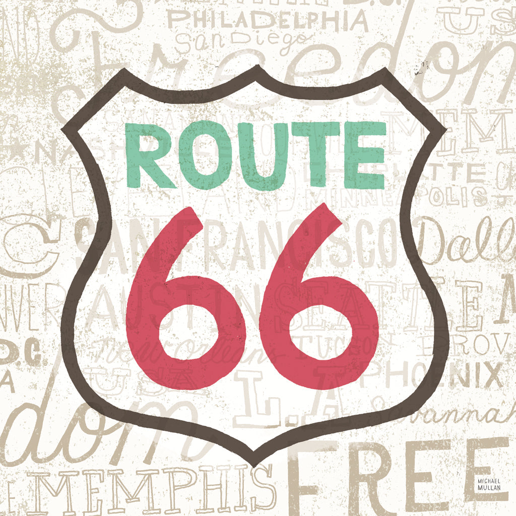 Reproduction of Road Trip Route 66 by Michael Mullan - Wall Decor Art