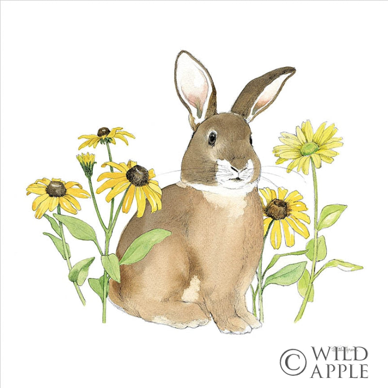 Reproduction of Wildflower Bunnies III Sq by Beth Grove - Wall Decor Art