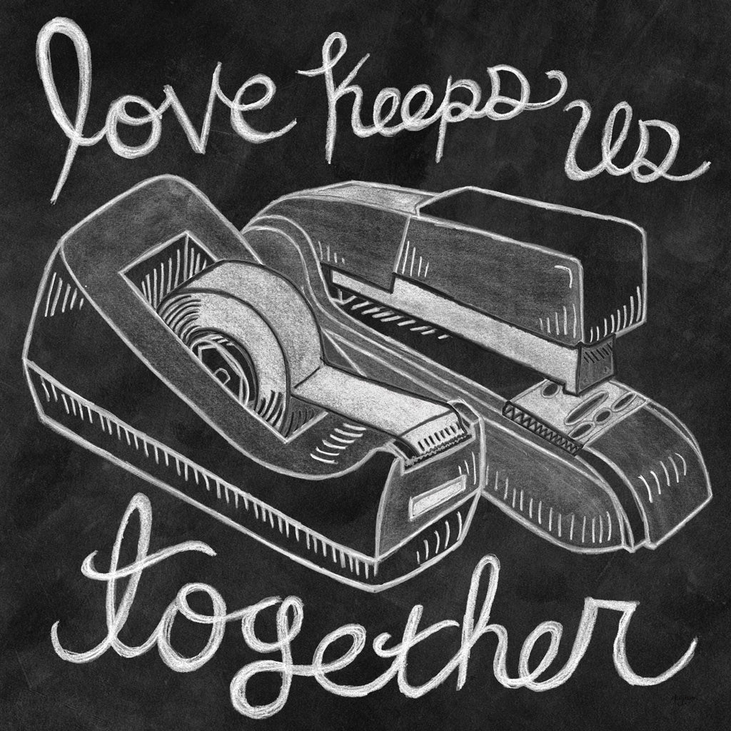 Reproduction of Love Keeps Us Together Chalk by Mary Urban - Wall Decor Art