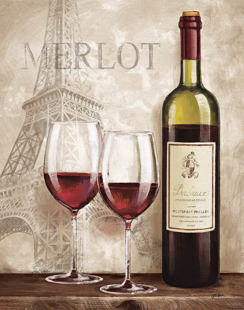 Reproduction of Wine in Paris III by Janelle Penner - Wall Decor Art