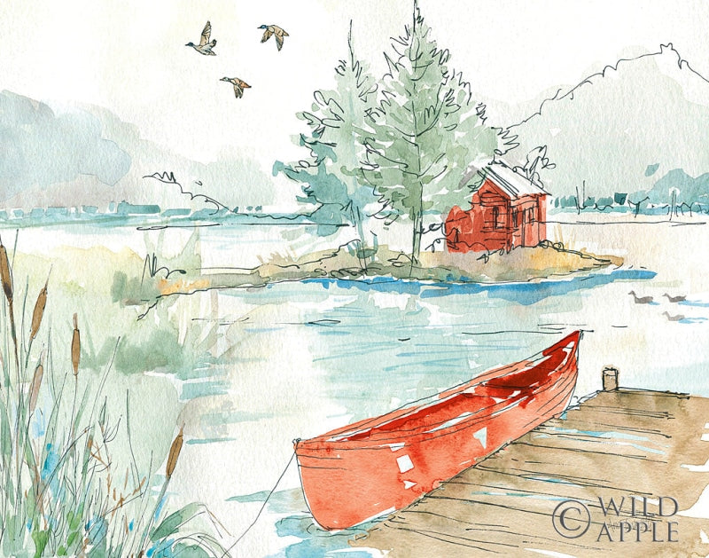 Reproduction of Lakehouse II Red by Anne Tavoletti - Wall Decor Art