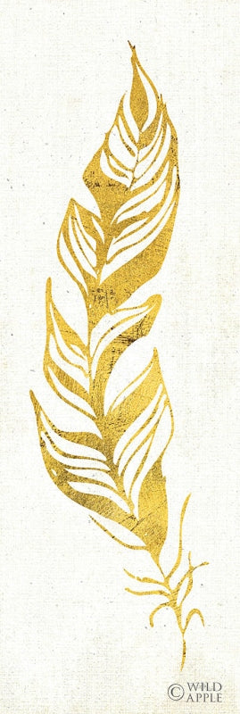 Reproduction of Gold Water Feather I by Pela Studio - Wall Decor Art