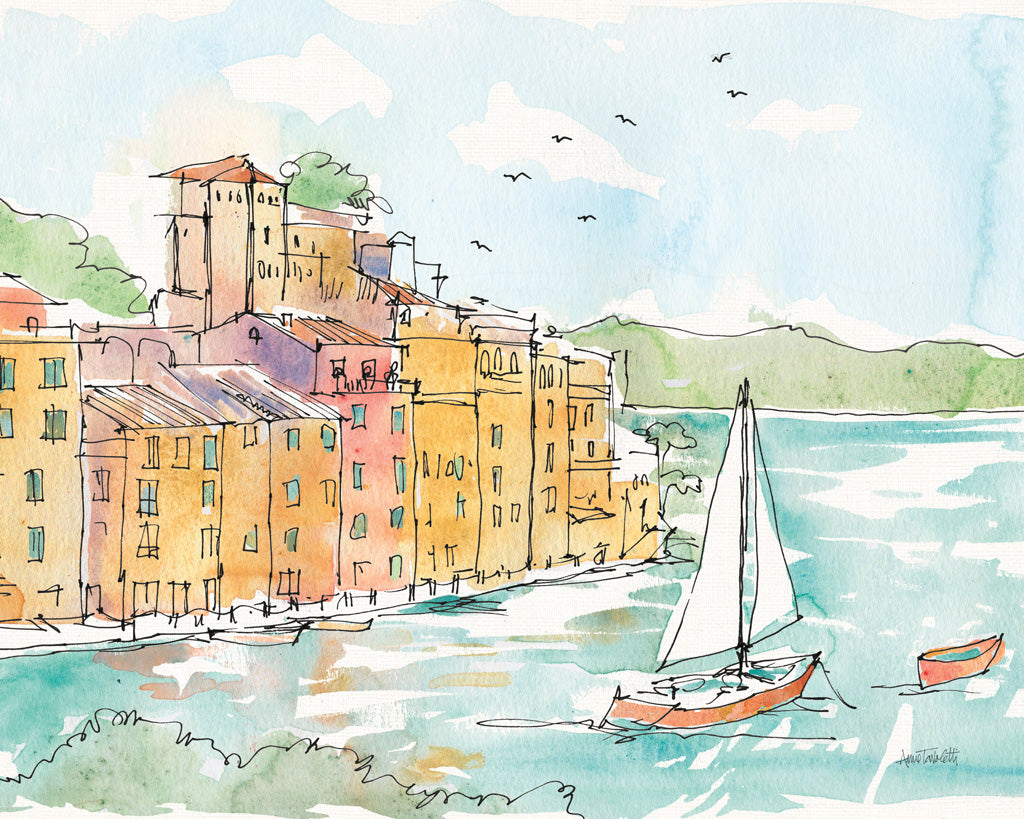 Reproduction of Portofino II Crop by Anne Tavoletti - Wall Decor Art