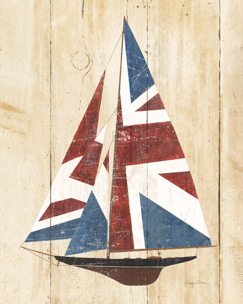 Reproduction of British Flag Sailboat by Avery Tillmon - Wall Decor Art