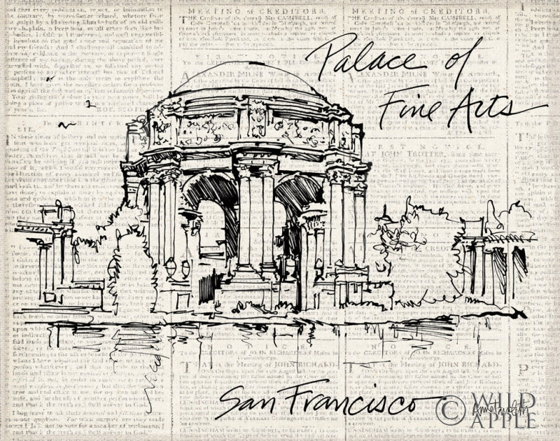 Reproduction of San Francisco Sketches IV by Anne Tavoletti - Wall Decor Art