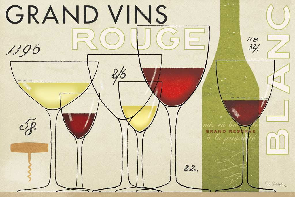 Reproduction of Grand Vins by Sue Schlabach - Wall Decor Art