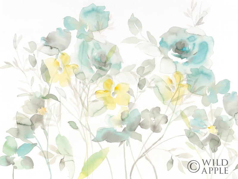 Reproduction of Aqua Roses Shadows by Danhui Nai - Wall Decor Art