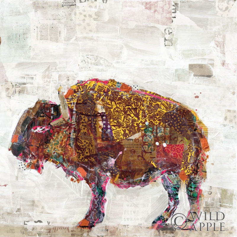 Reproduction of El Buffalo Warm Grey by Kellie Day - Wall Decor Art