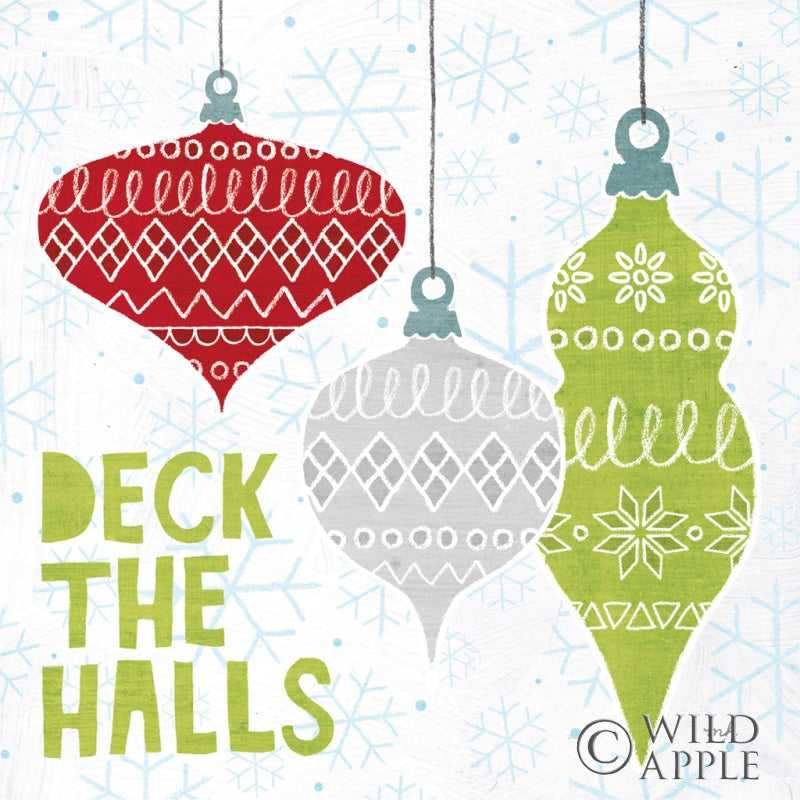 Reproduction of Deck The Halls Red III by Moira Hershey - Wall Decor Art