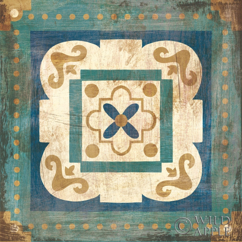 Reproduction of Moroccan Tiles Blue XII by Cleonique Hilsaca - Wall Decor Art