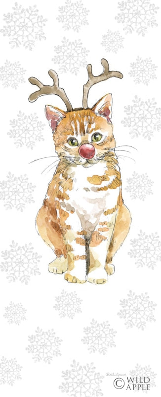 Reproduction of Christmas Kitties III Snowflakes by Beth Grove - Wall Decor Art