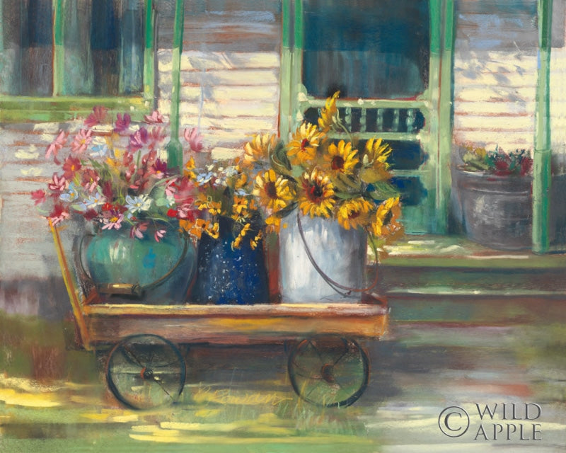 Reproduction of Garden Wagon by Carol Rowan - Wall Decor Art