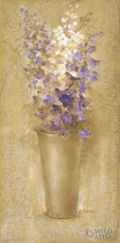 Reproduction of Delphinium in French Bucket by Albena Hristova - Wall Decor Art