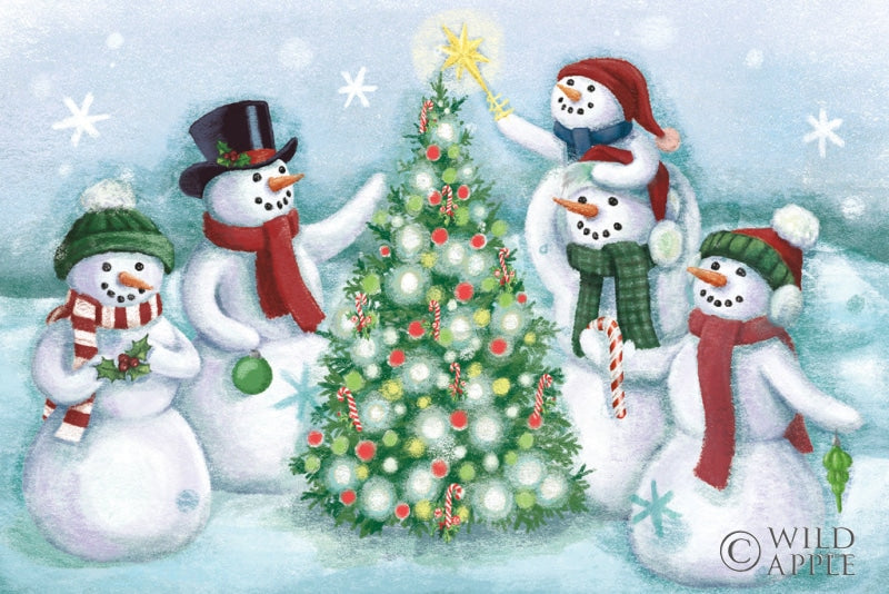 Reproduction of Classic Snowmen IV Dark by Mary Urban - Wall Decor Art