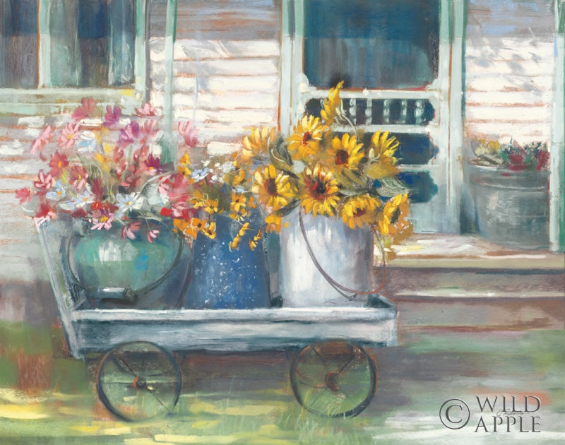 Reproduction of Garden Wagon Bright by Carol Rowan - Wall Decor Art