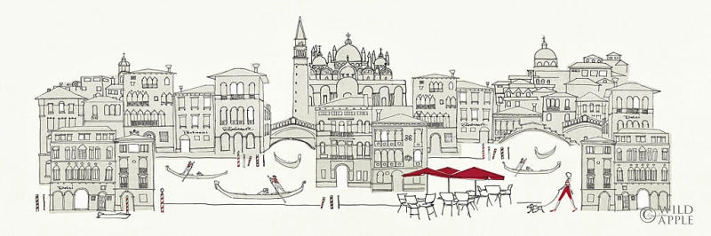 Reproduction of World Cafe IV Venice Red v2 36x12 by Avery Tillmon - Wall Decor Art