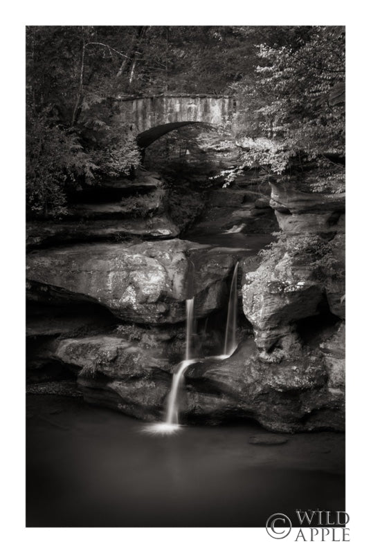 Reproduction of Upper Falls Old Mans Cave BW by Alan Majchrowicz - Wall Decor Art