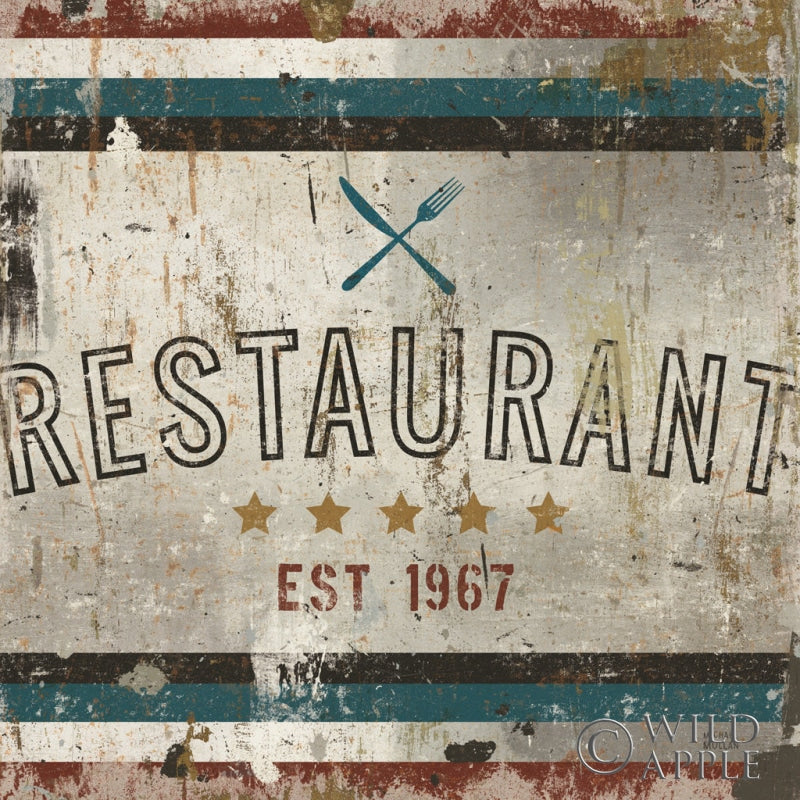 Reproduction of Vintage Restaurant Sign by Michael Mullan - Wall Decor Art